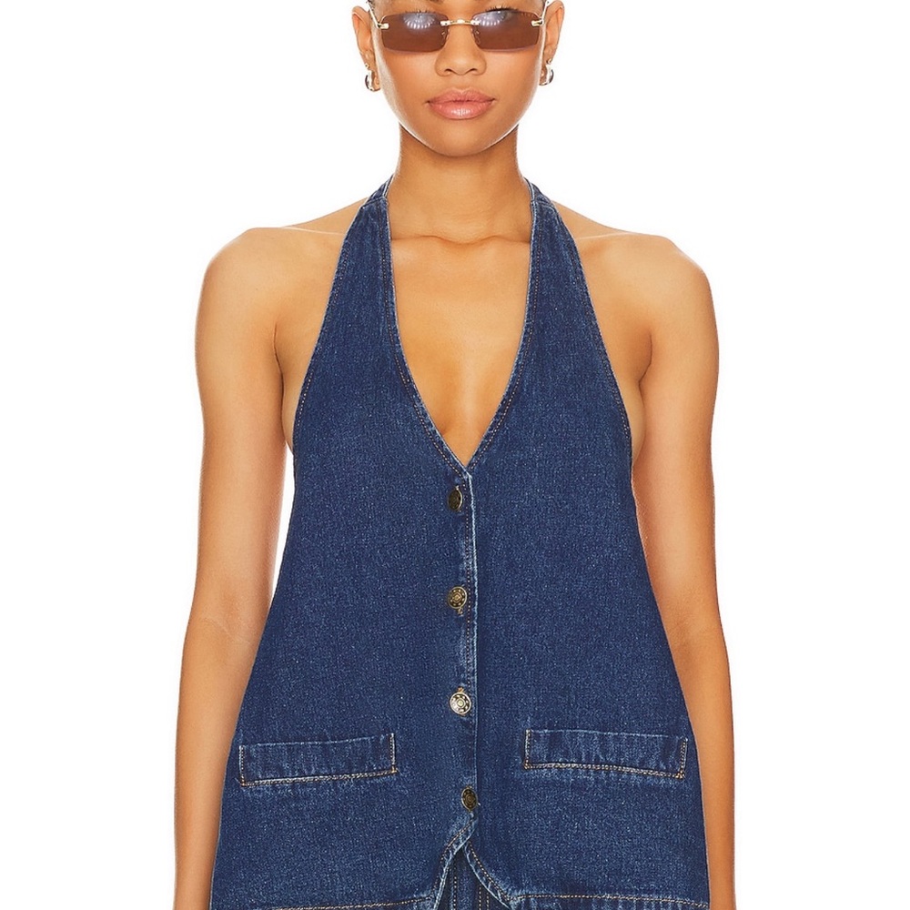 Lioness Blue Denim Halter Vest